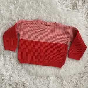 Gymboree Toddler Girl's Colorblock Cotton Sweater in Pink & Coral, size 3T